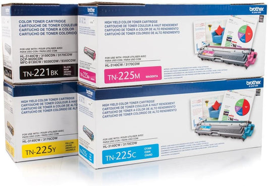 BROTHER TN-221 BLACK - TN225 CYAN MAGENTA YELLOW
